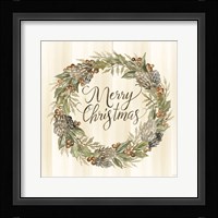 Sage Merry Christmas Wreath Fine Art Print