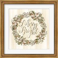 Sage Merry & Bright Wreath Fine Art Print