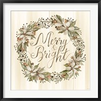 Sage Merry & Bright Wreath Fine Art Print