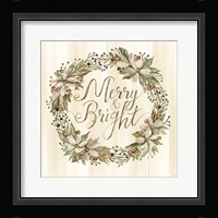 Sage Merry & Bright Wreath Fine Art Print