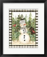 Snowman and Birdhouse Fine Art Print