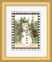 Snowman and Birdhouse Fine Art Print