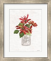 Merry Christmas Poinsettia Fine Art Print