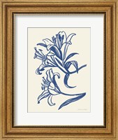 Ink Lilies II Blue Fine Art Print