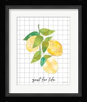 Summer Lemons Sentiment I Framed Print