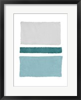 Painted Weaving V Blue Green Framed Print