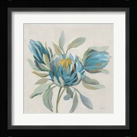Field Floral I Blue Framed Print