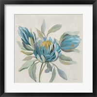 Field Floral I Blue Framed Print