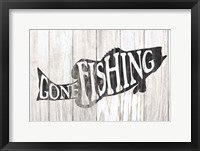 Gone Fishing Sign Framed Print