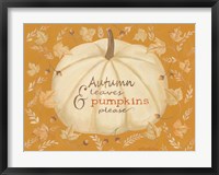 Autumn Leaves & Pumpkin Fine Art Print