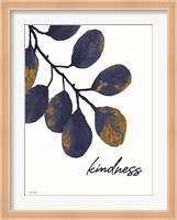 Kindness Navy Gold Leaves Fine Art Print