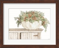 Fall Floral Pumpkin (white) Fine Art Print