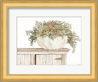 Fall Floral Pumpkin (white) Fine Art Print