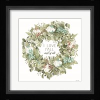 I Love Fall Wreath Fine Art Print