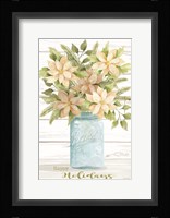 Happy Holidays White Poinsettias Fine Art Print