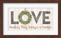 Love Makes This House a Home with Wreath Fine Art Print