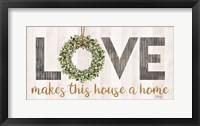 Love Makes This House a Home with Wreath Fine Art Print