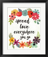 Words and Petals V Framed Print