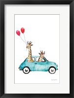 Giraffe Joy Ride III Framed Print