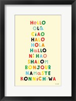 Language of Hellos Yellow Framed Print