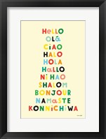 Language of Hellos Yellow Framed Print