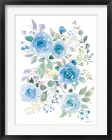 Lush Roses II Blue Fine Art Print