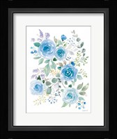 Lush Roses II Blue Fine Art Print