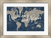 World Map Collage Deep Wander Fine Art Print