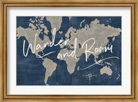 World Map Collage Deep Wander Fine Art Print