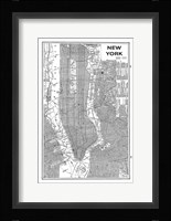 Inverted New York Map Framed Print