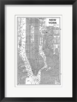 Inverted New York Map Framed Print