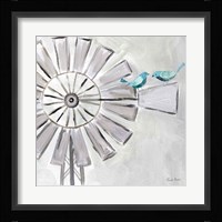 Farmhouse Windmill with Birds Fine Art Print
