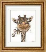 Giraffe with Cotton Fine Art Print