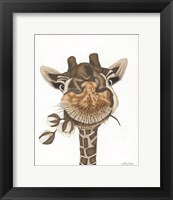 Giraffe with Cotton Fine Art Print