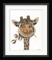 Giraffe with Cotton Fine Art Print