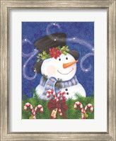 Snowman & Candy Canes Fine Art Print