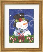 Snowman & Candy Canes Fine Art Print