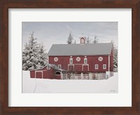 Red Barn in the Pines Fine Art Print
