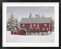 Red Barn in the Pines Fine Art Print