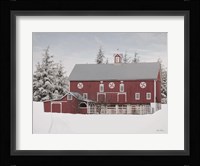 Red Barn in the Pines Fine Art Print