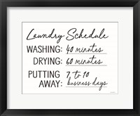 Laundry Schedule Fine Art Print