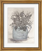 Sketchy Floral Enamel Pot Fine Art Print
