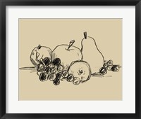 Graphite Fruit I Framed Print