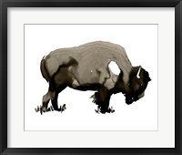 Monochrom Bison I Framed Print