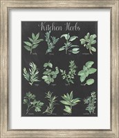 Kitchen Herb Chart on Black II Fine Art Print