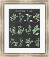 Kitchen Herb Chart on Black I Fine Art Print