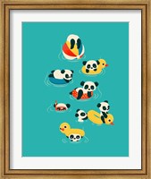 Tubing Pandas Fine Art Print