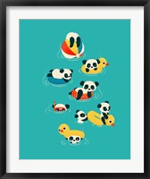 Tubing Pandas Fine Art Print