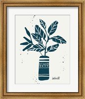 Monochrome Blue Botanical Sketches VI Fine Art Print