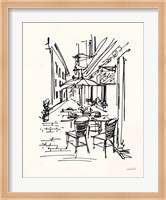 Cafe Sketch II on Cream Fine Art Print